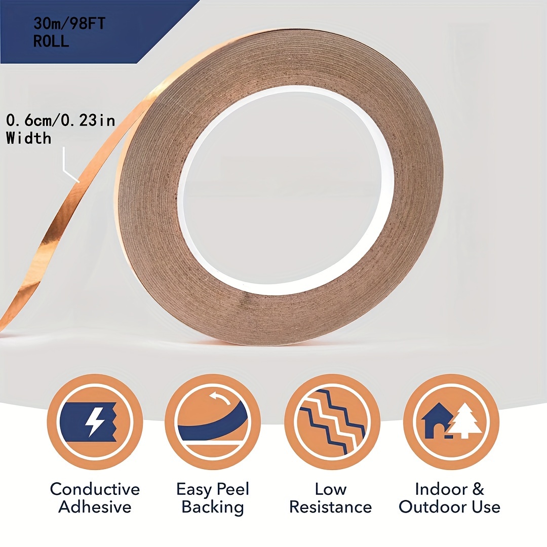 2Pcs Copper Tape with Double-Sided Conductive Copper Foil Tape