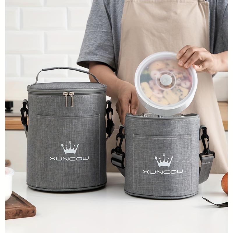 Cylinder Lunch Box Bag With Shoulder Strap, Aluminum Foil Bento Box Bag,  Waterproof Insulation Bento Bag, For Student And Office Workers, Travel  Accessories, Kitchen Gadgets, Kitchen Stuff, Kitchen Accessories, Home  Kitchen Items 