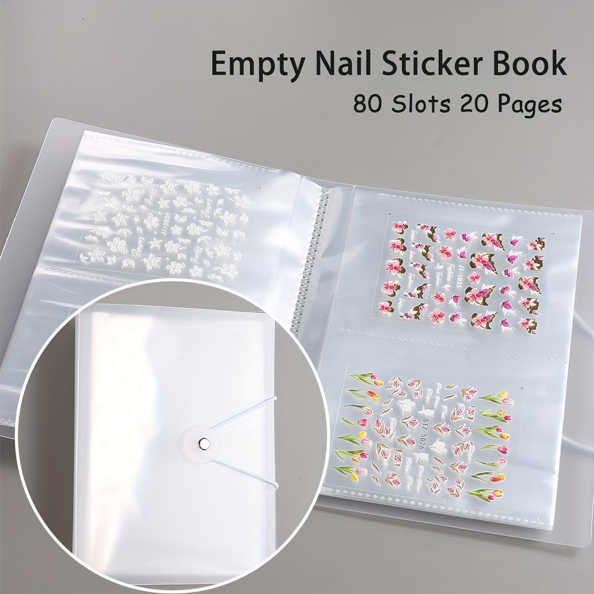 Nail Art Stickers Book Nail Sticker Organizer Nail Sticker Collecting Book Album, Size: 19.5x15.7CM