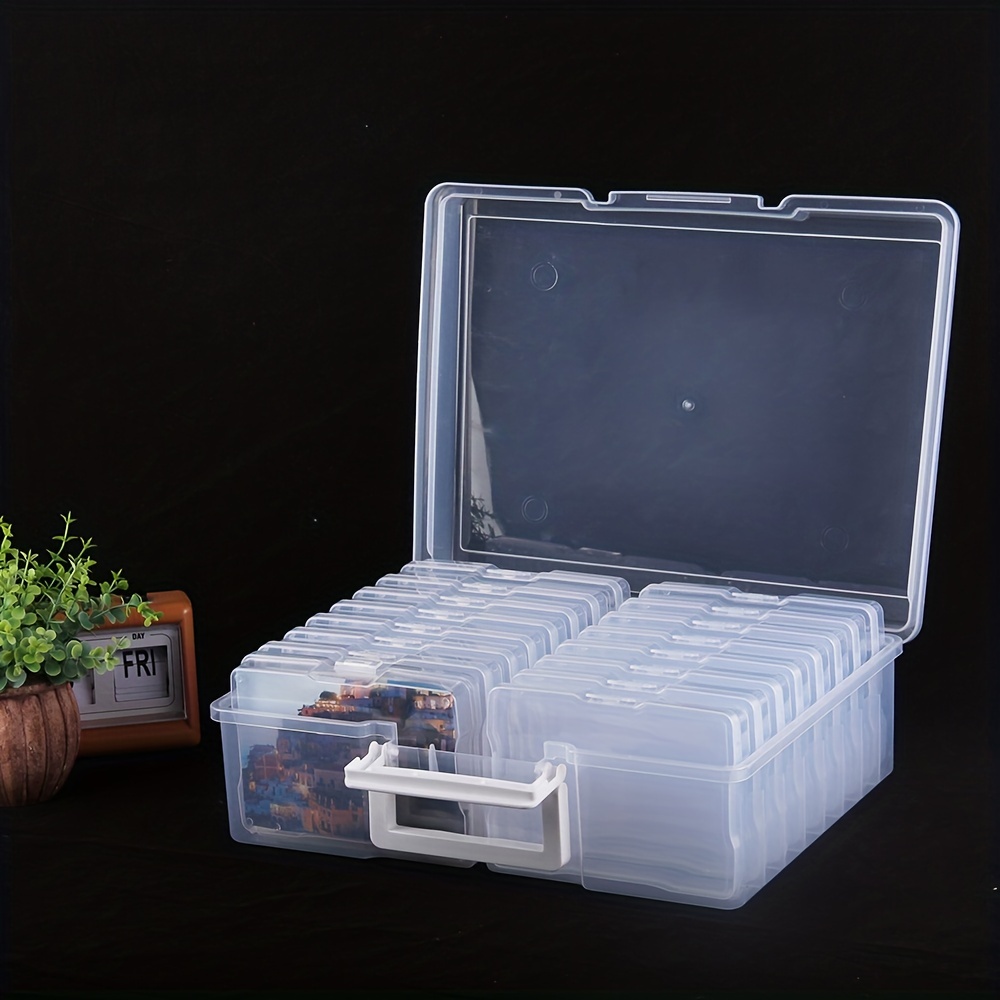  TEHAUX 1 Set Photo Storage Box Photo Storage Containers Black  Storage Containers Photo Organizer Household Photo Plastic Container Craft  Storage Containers 4x Multifunction Sticker : Electronics