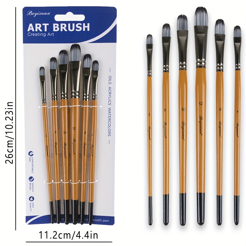 Professional Artist Paint Brushes Set Synthetic Nylon Tips - Temu