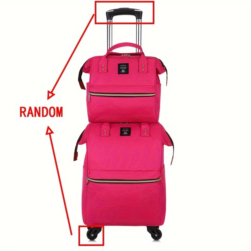 Bolsa de viaje con ruedas con ruedas, bolsa de lona con ruedas de color  sólido, bolsas de fin de semana para mujeres, bolsas impermeables con  ruedas para viajes de negocios durante la noche (color morado, tamaño:  grande) : Ropa  