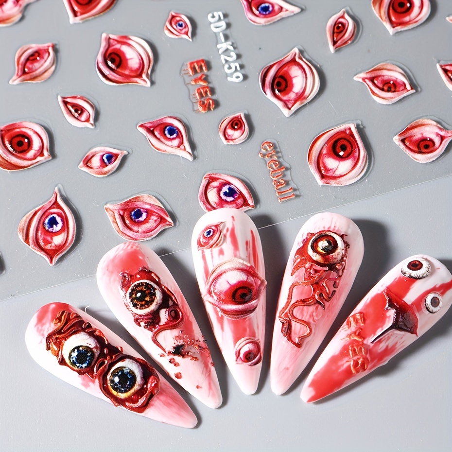 Halloween, Eyeballs, Nail Stickers, Halloween Nail Art, Spooky, Gory,  Stickers, Eyeball Nails, Halloween Stickers, Blood, Decals, Eyes, Art