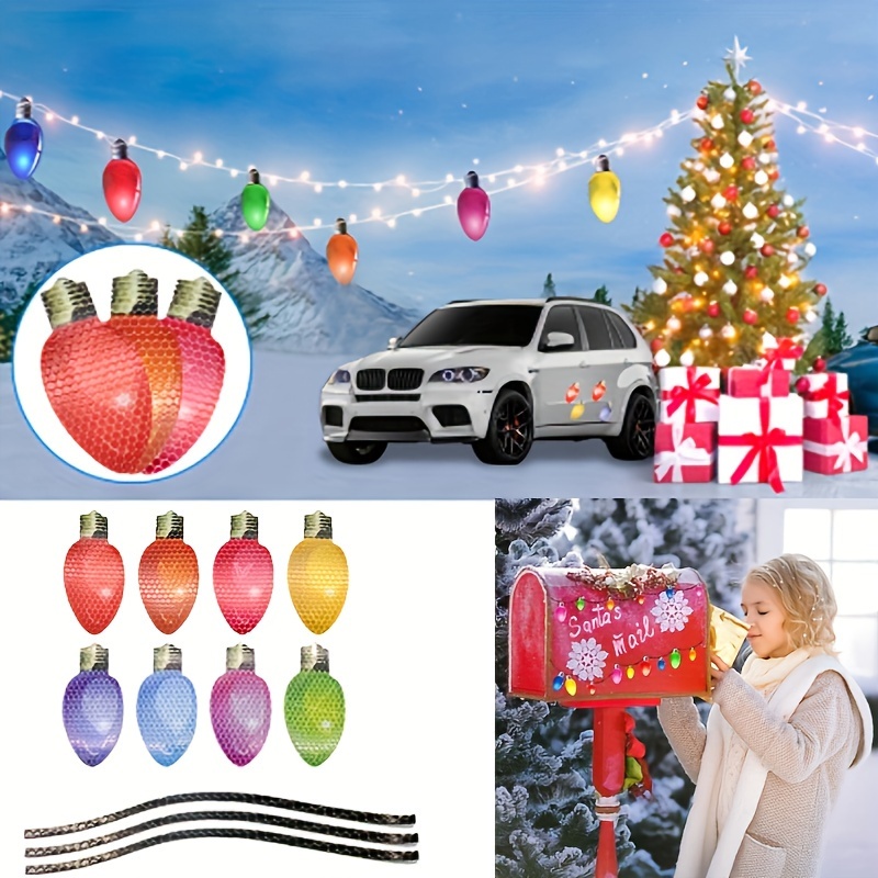 Christmas Light Bulb Shaped Reflective Magnetic Stickers - Temu