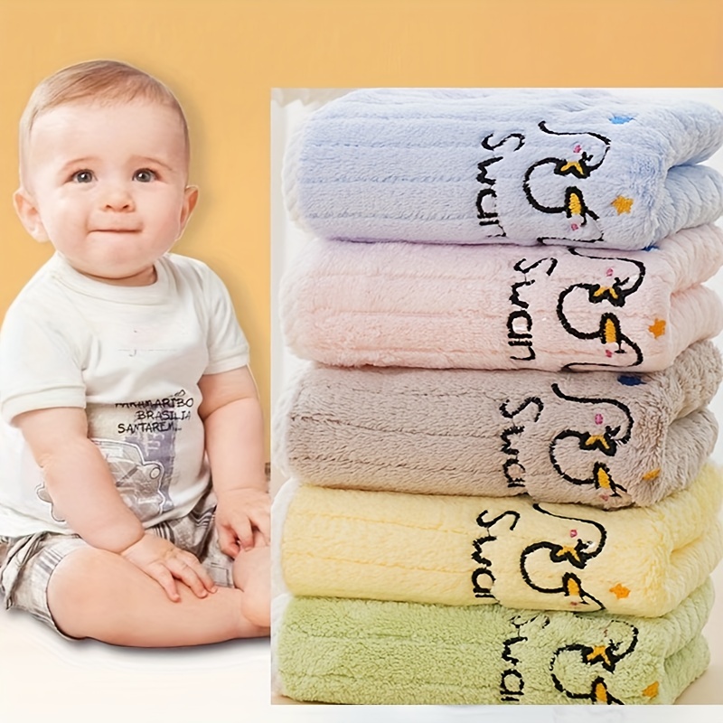 Children's Towel 100% Cotton Cartoon Animal Embroidery - Temu