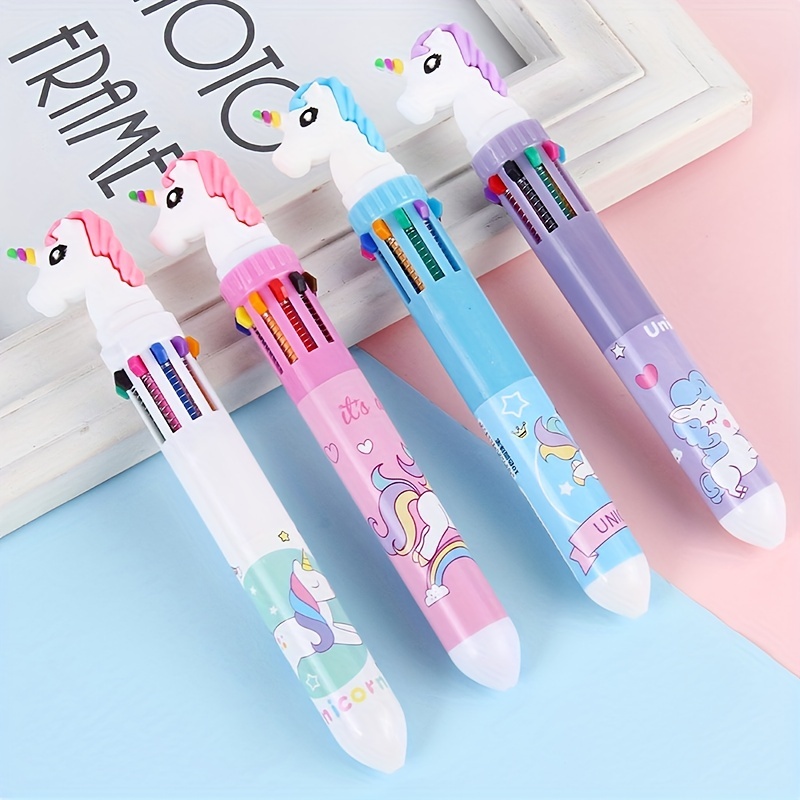 1pc 10colors Ballpoint Pen In One Kawaii Novelty Stationery Pens Student  Writing Gel Pens Drawing Hand Account Pen Office Suppli - Ballpoint Pens -  AliExpress