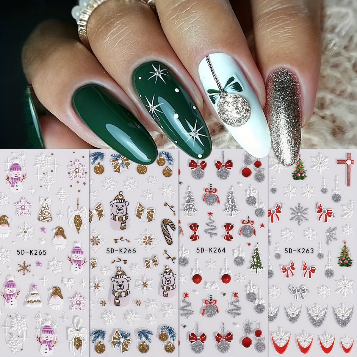 3D Nail Stickers White Flowers Nail Art Decals Paper Sheets Nail Art  Decoration | eBay