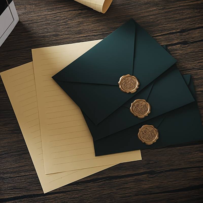 Carta Da Lettere Set Vintage Con Buste - 24 Fogli E 12 Buste, Stile Retrò Per Scrittura Creativa Buste Per Lettere