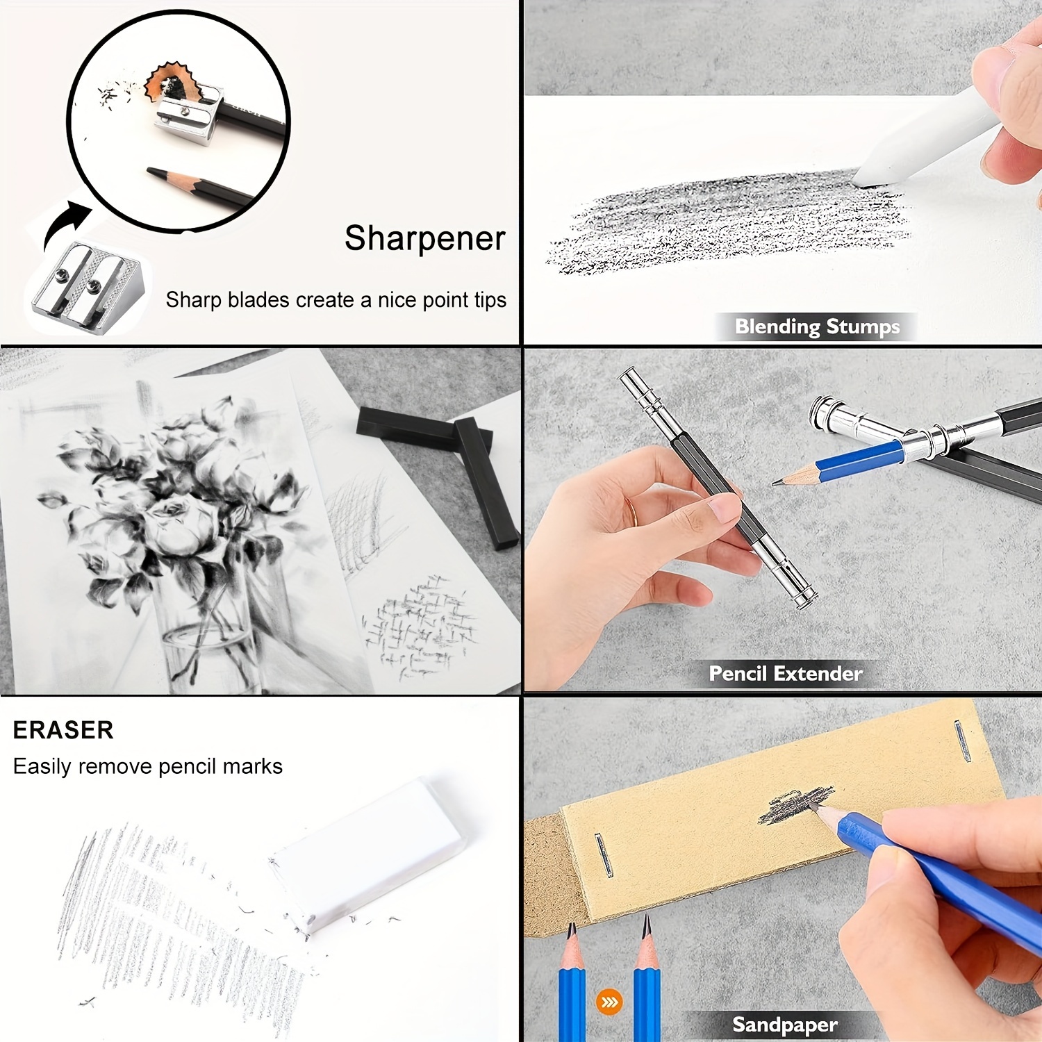 Pro Drawing Kit Sketching Pencils Set portable Zippered - Temu