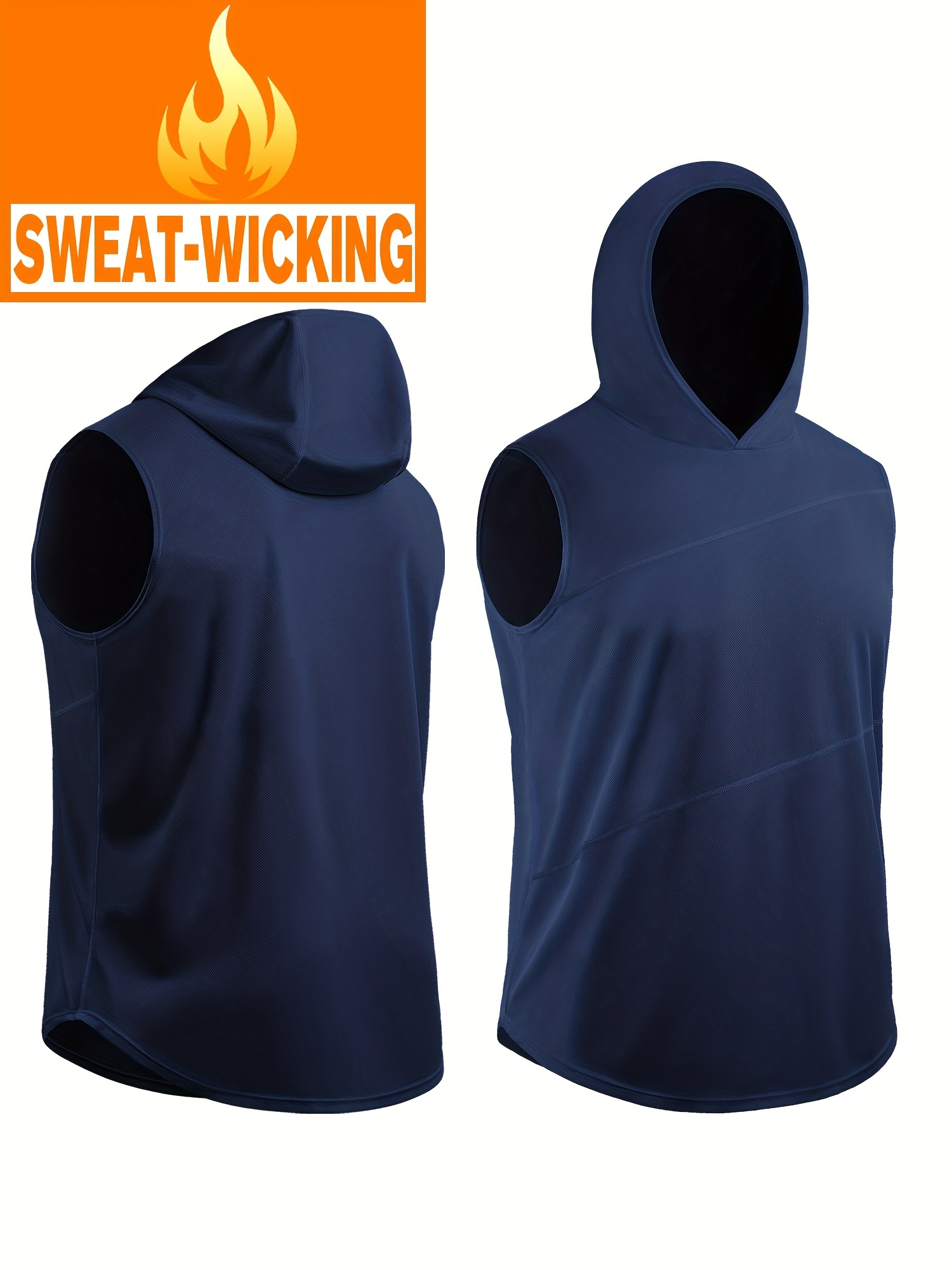 Limitless' Compression Sleeveless Hoodie (Navy)