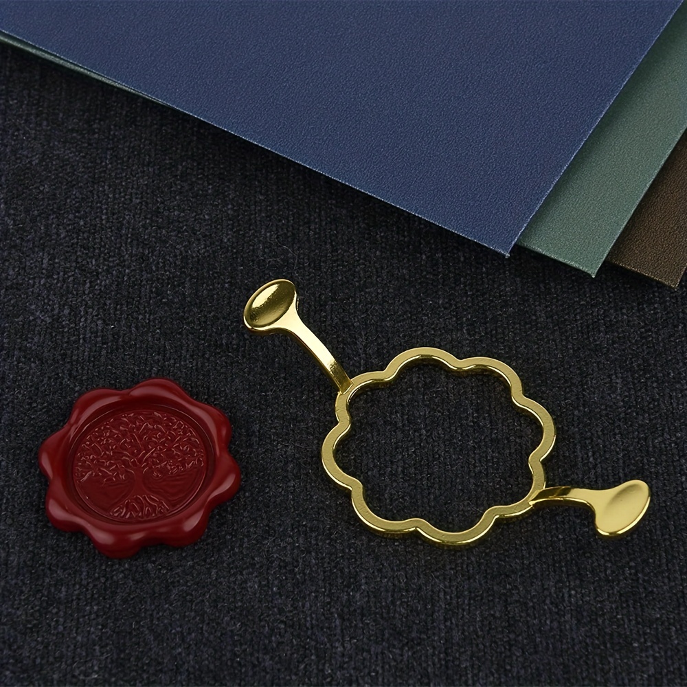 2 Metal Wax Seal Molds with round and Flower Shape for 1 Inch Wax Seal  Stamp, Wa