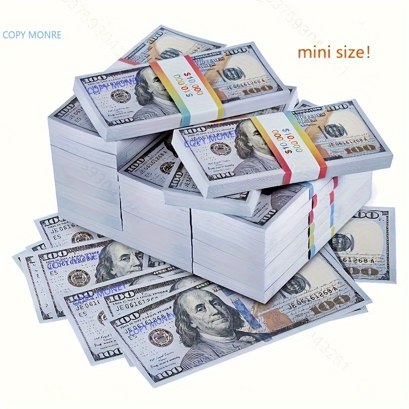 200PCS Fake Money Prop Money 100 Dollar Double Sided Full Print Fake  Dollars for Movie Props, Kid's Education