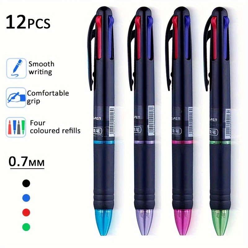 Zero G Ballpoint Pens (6-Pack) - 0.5mm Black Ink Retractable Pens For Office, School & Writing