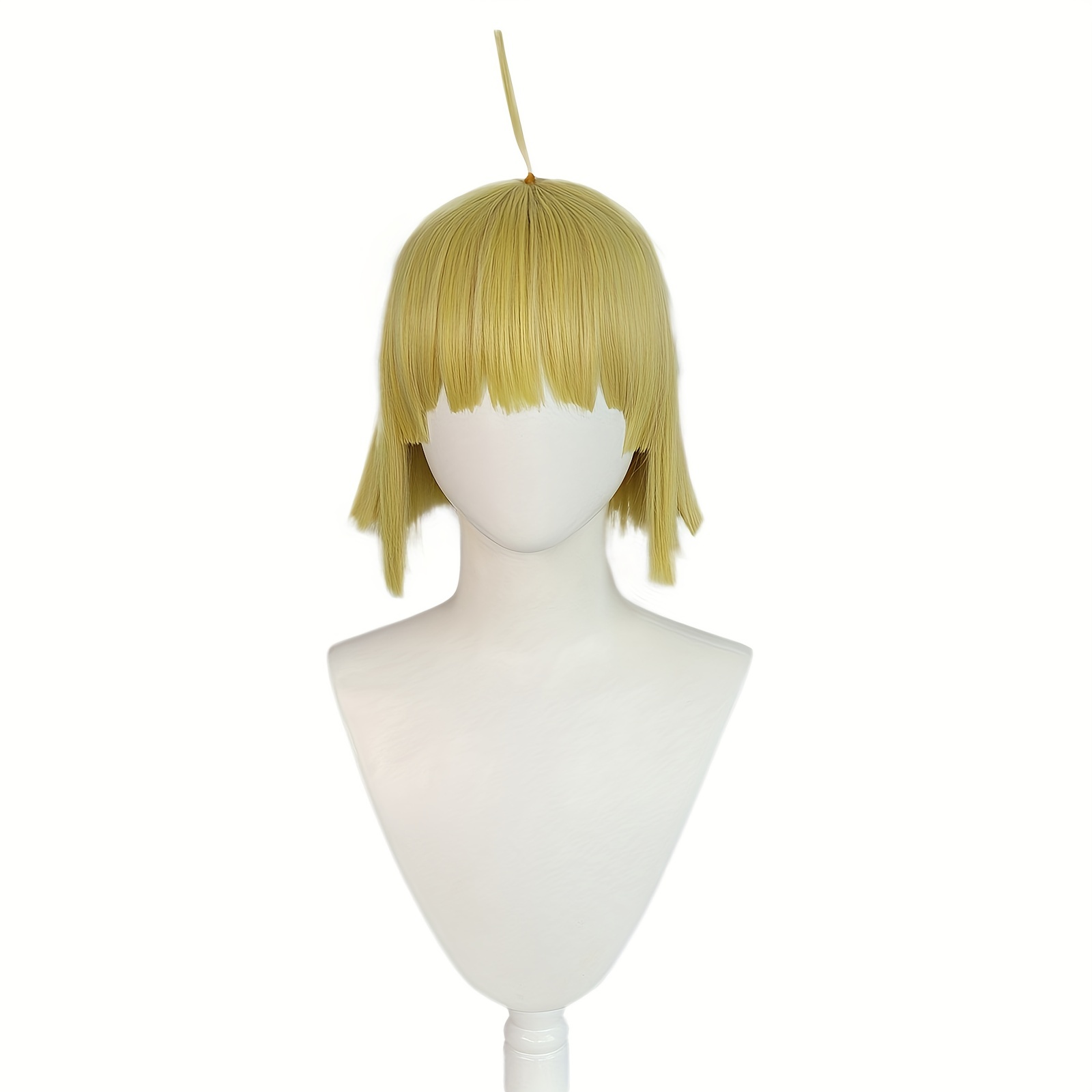 Cosplay Wigs Synthetic Short Yellow Straight Layered Hair Temu