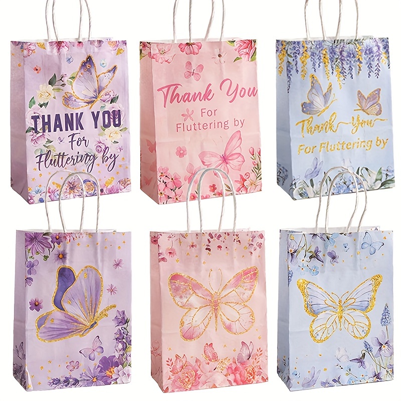 Cmecial 25Pcs Thickened Butterfly Favor Bags, Birthday Goodie Bags for Kids  Birthday Party Bags, Party Favor Bags for Kids Birthday, Small Gift Bags