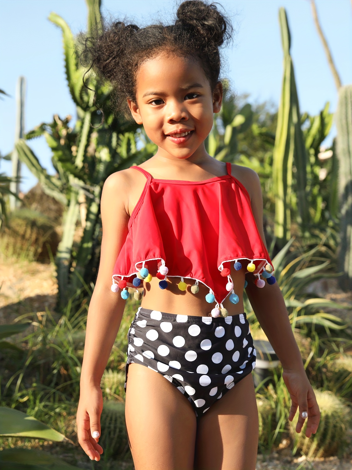 Toddler Girls Bikini Tankini Swimsuit Ruffle Trim Cami Top - Temu
