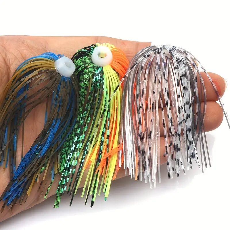 6 Colors/bag Silicone Jig Skirts Lures Kit Fishing Bass Jig - Temu