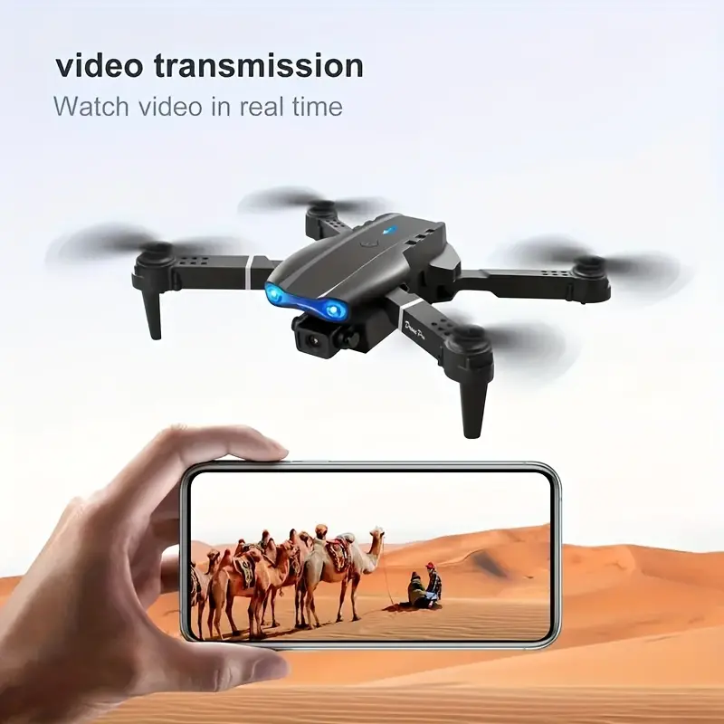 new e99pro drone with hd camera one key takeoff and landing altitude hold 360 stunt rolling supports wifi connection to mobile app foldable design suitable for beginners as a christmas gift details 0