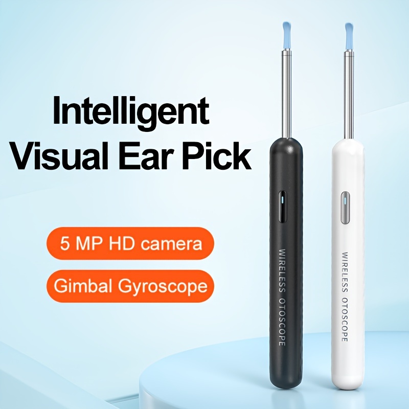 VITCOCO Nettoyeur d'oreille sans fil avec caméra HD 1296P et otoscope d' oreille de 4