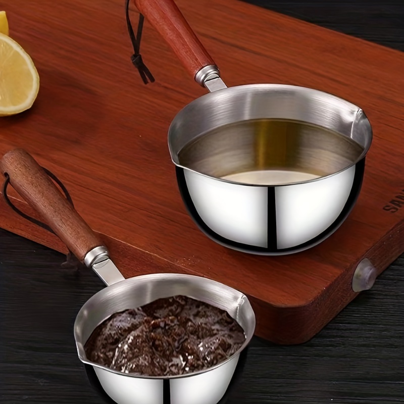 Oil Drizzling Pot, Milk Warming Pot, Stainless Steel Milk Pan, Milk Warmer  Pot, Butter Warmer Pot, Mini Saucepan, Turkish Coffee Pot, Coffee Pot, Milk  Pot For Outdoor Camping, Kitchen Supplies, Kitchen Stuff 