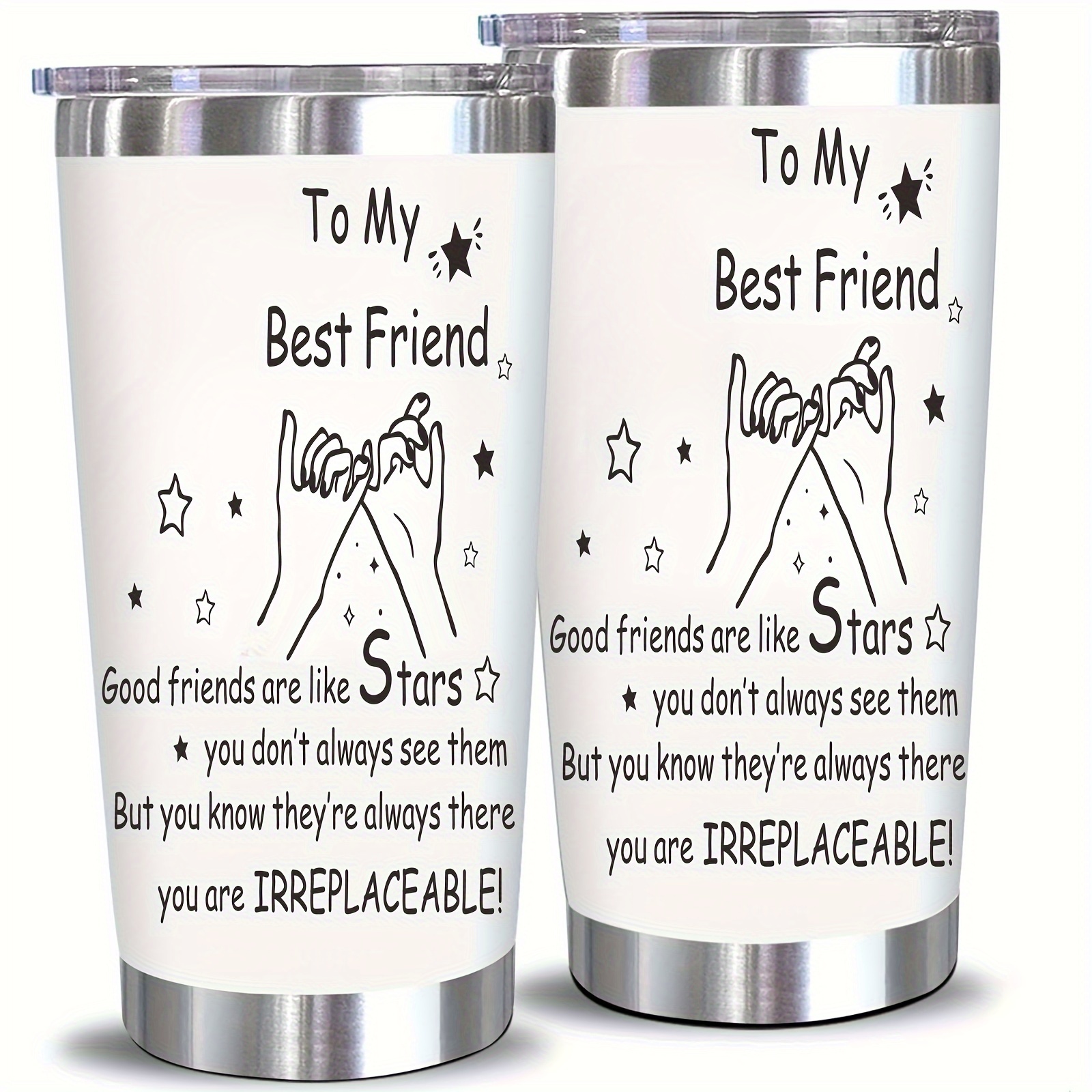 

1pc, To My Best Friend Tumbler With Lid, 20oz Stainless Steel Water Bottle, Insulated Water Cups, Summer Winter Drinkware, Outdoor Travel Accessories, Valentine's Day Gifts
