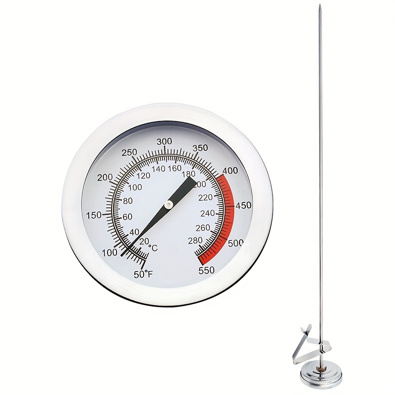 1pc 20cm/30cm (7.87/11.8inch) Stainless Steel Fryer, Kitchen Thermometer,  Oil Thermometer, Oil Thermometer, Candy Thermometer, Kitchen Tools, Precisio