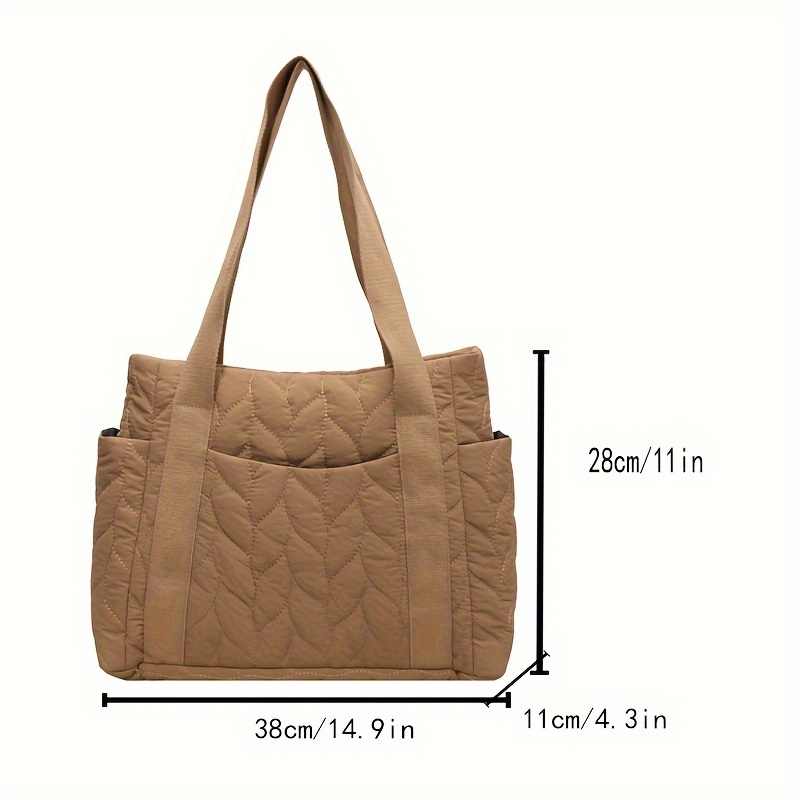 Retro Zipper Padded Tote Bag, Casual Versatile Vintage Shoulder Bag, Women's Handbag for Daily Use,$9.19,Black,Temu
