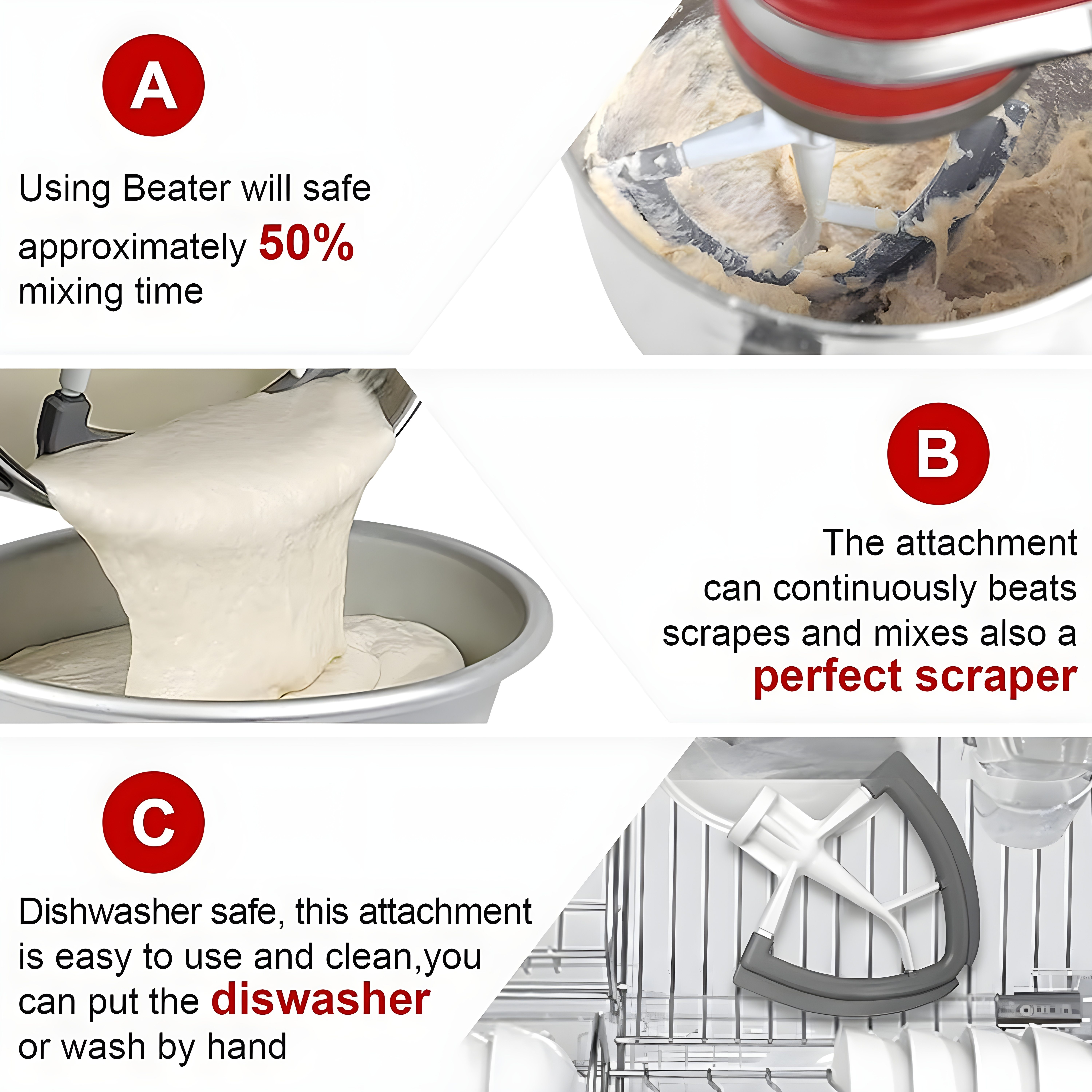 Put Kitchenaid Mixer Attachments Dishwasher - Flex Edge Beater