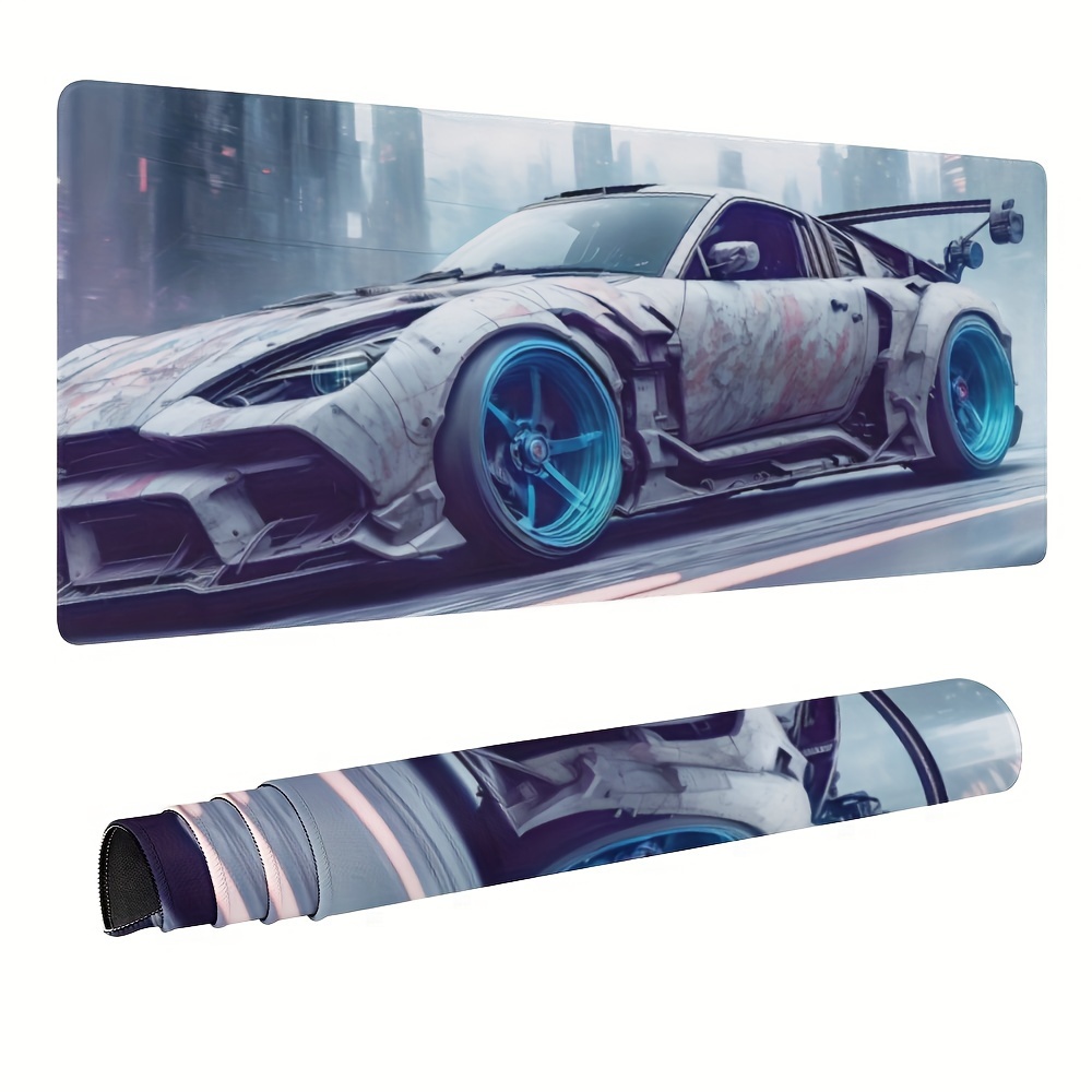 

1pc Premium Gaming Desk Mat - Extra Large Mouse Pad, Futuristic Steampunk Car Vehicle, Waterproof With Stitched Edges - Non-slip Surface For Office & Home - Ideal Tool For Laptop, Computer