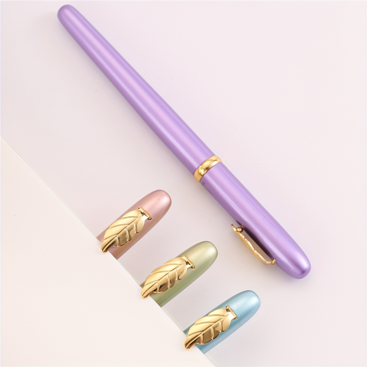 Oriental Leaf Series Tea Fragrance Golden Leaf Pen Clip - Temu