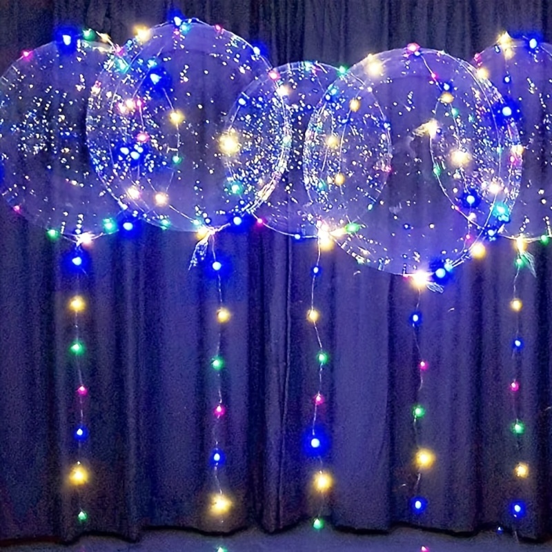 Led Light Up Balloons Transparent Balloons With 7 Leds - Temu