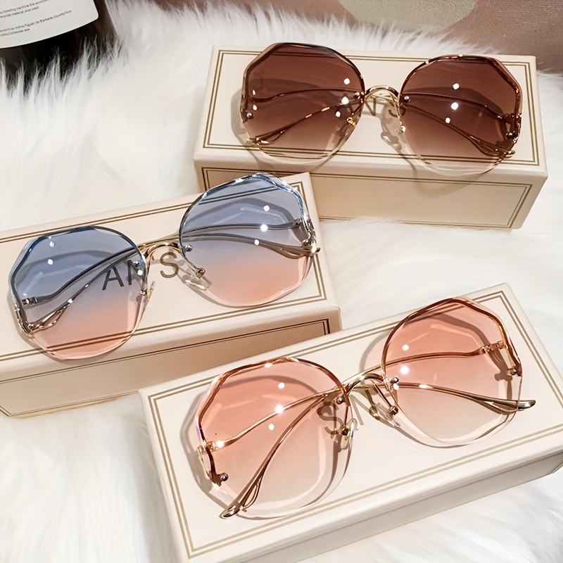Irregular Frameless Sun Protection Glasses For Men