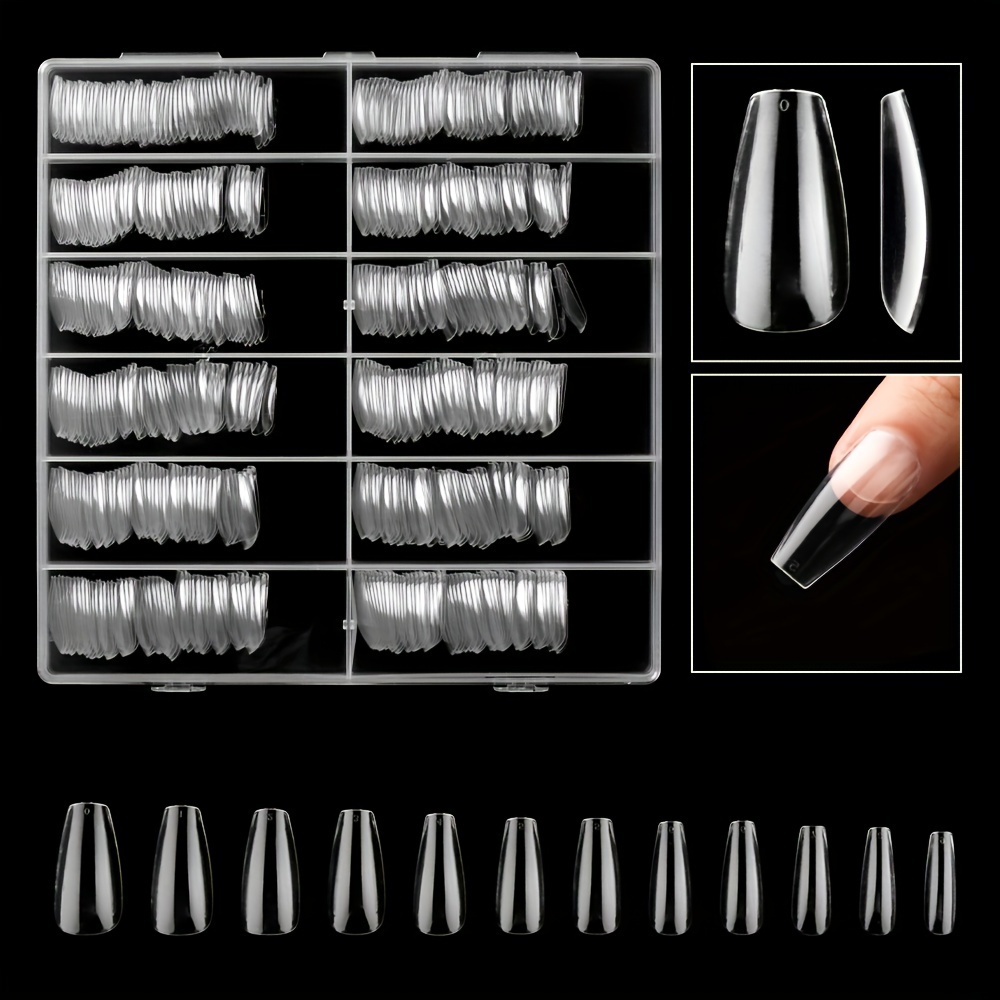 Soft Gel Tips Clear Acrylic Nail Tips Pre shaped False Nail - Temu