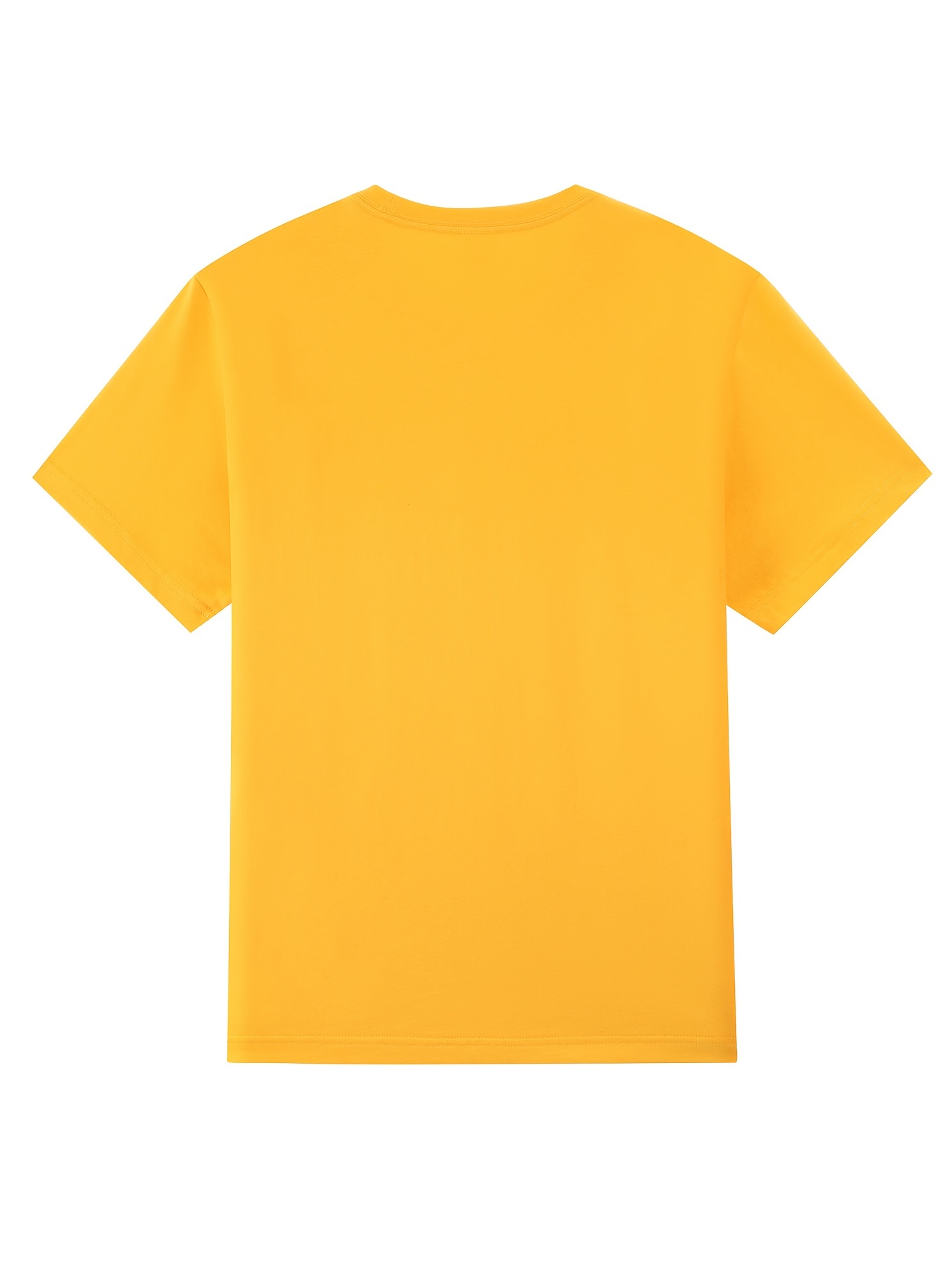 Camiseta algodón hombre naranja lisa cuello redondo