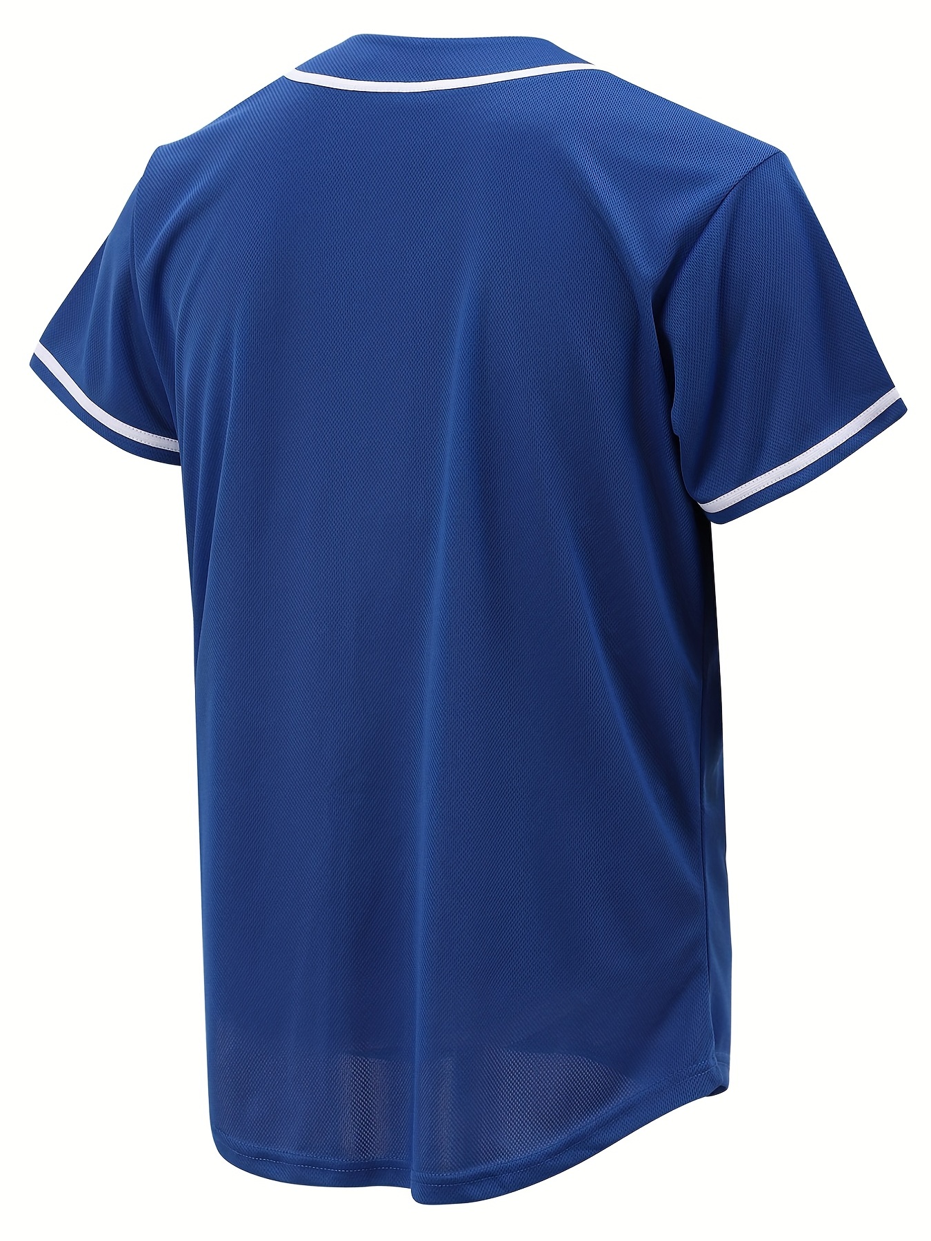  Camiseta de béisbol para hombre, camisetas lisas con botones,  manga corta, hip hop, hipster, uniformes deportivos de equipo activo,  tallas S-XXXL, Azul : Ropa, Zapatos y Joyería