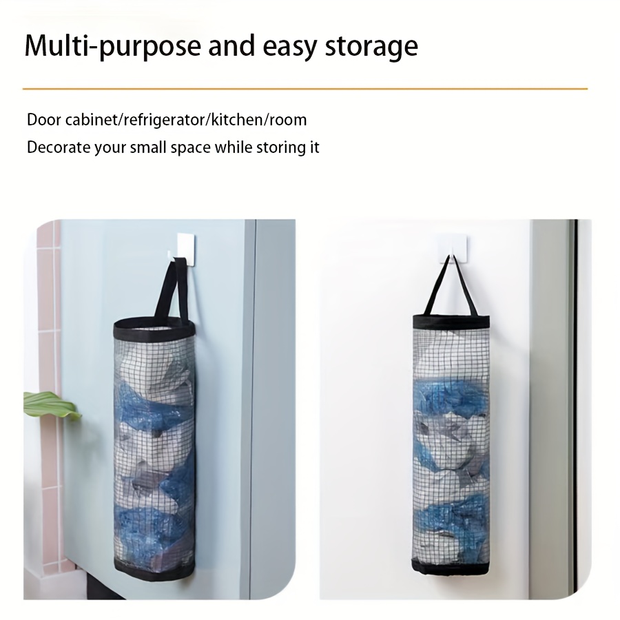 Garbage Bag Storage Bag, Wall Mounted Kitchen Cabinet Door Mesh