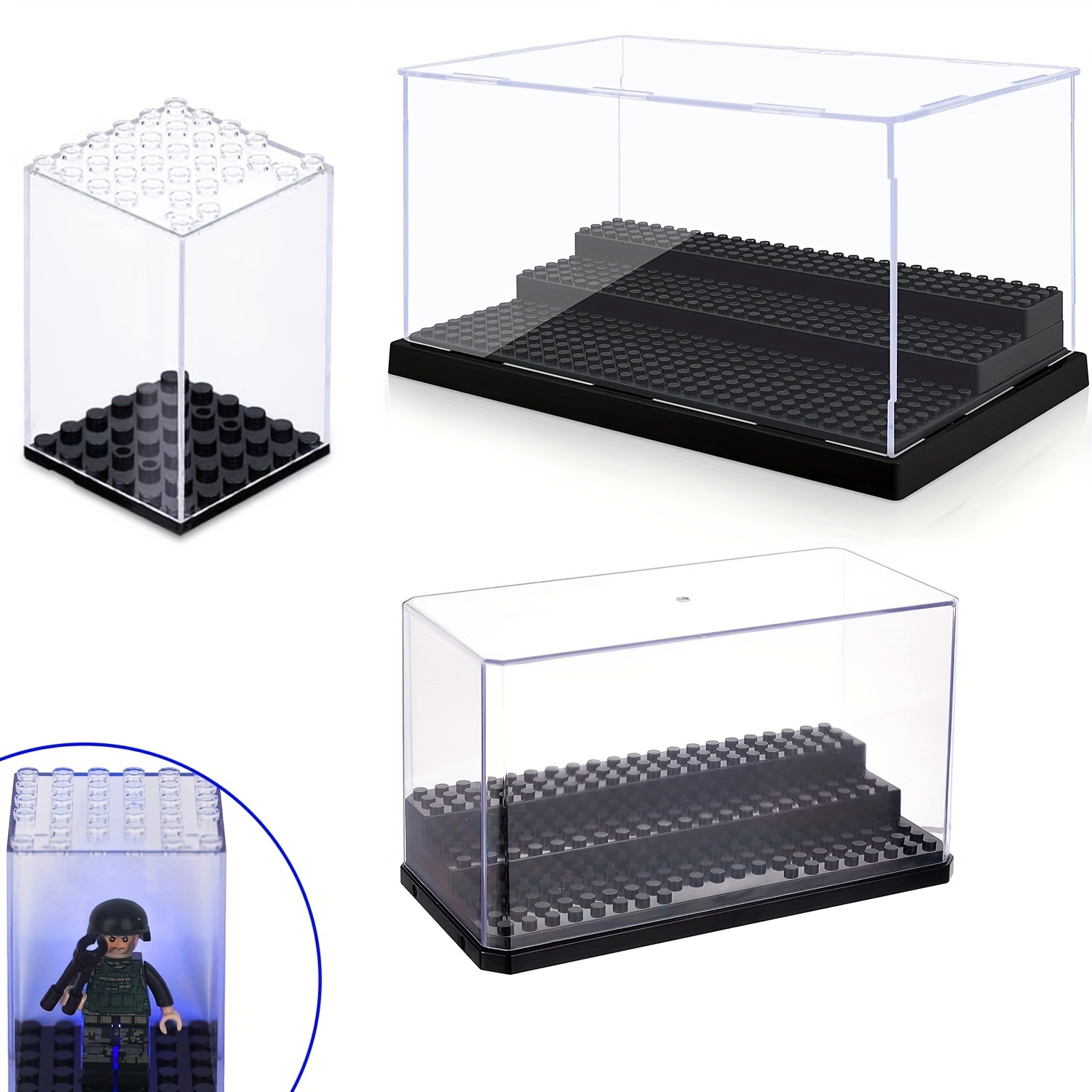 Vitrina acrílica para minifiguras Funko Pop, caja de almacenamiento  transparente montada en la pared o escritorio, organizador de Mini Juguetes  Para el hogar