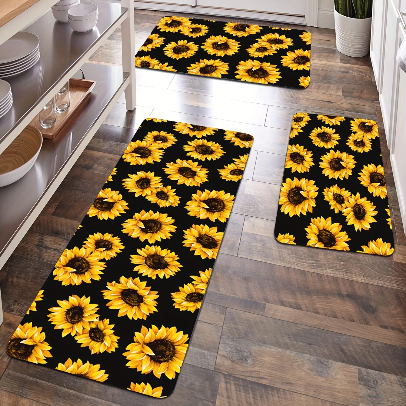 INS fiori stampa soggiorno tappeto rotondo sedia stuoie antiscivolo cucina  camera da letto tappeto bagno zerbino bambini giocare pavimento morbido