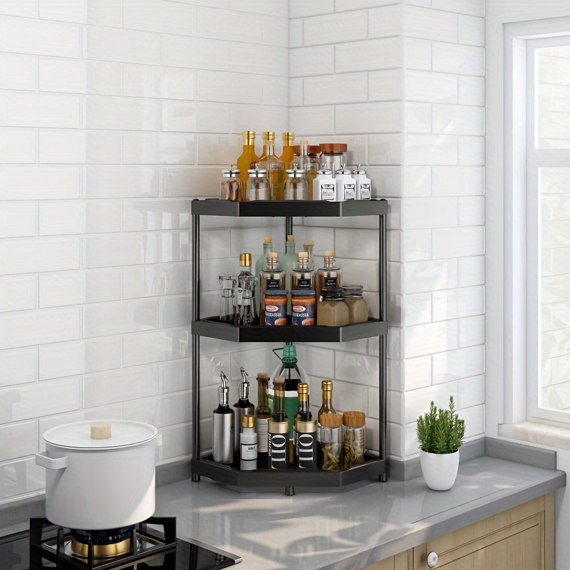 Utility Rack Seasoning Storage Rack, Bathroom Shower Corner Rack