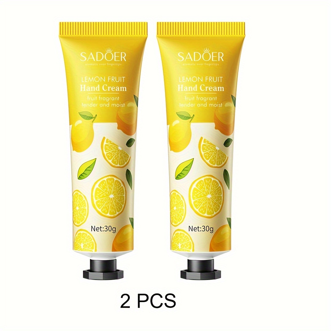 

2pcs Lemon Hand Cream For Dry Rough Cracked Hands, Prevent Your Hands From Cracking, Moisturize And Nourish Your Dry Rough Hands, Travel Size Hand Lotion For Daily Care