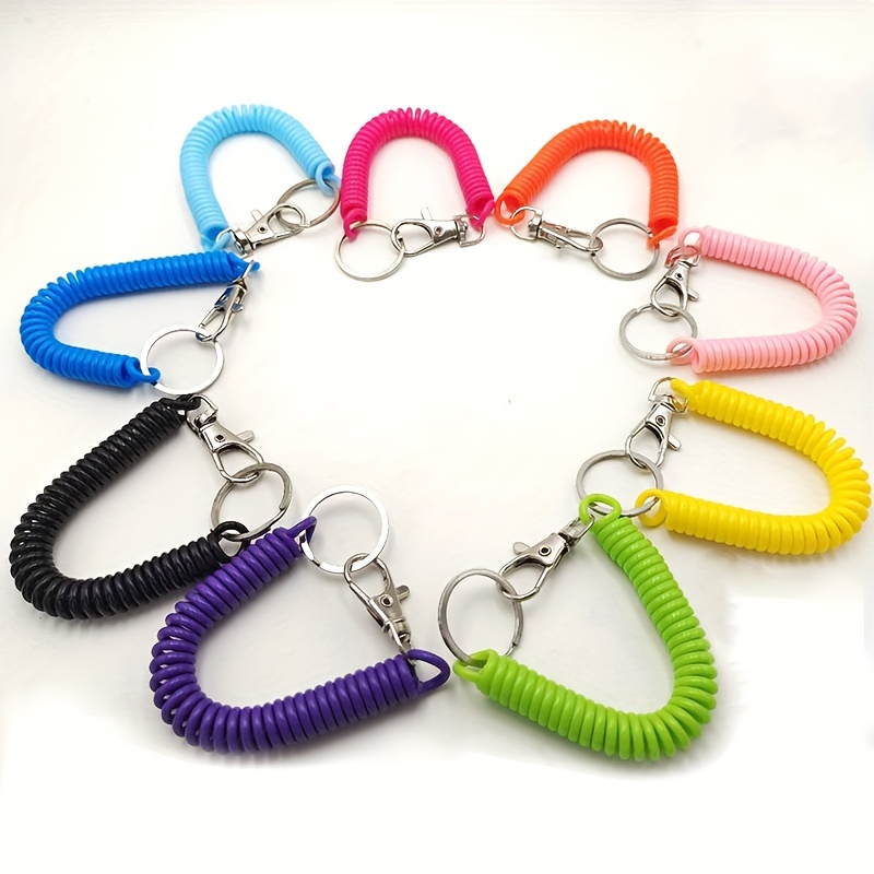1pc Plastic Spring Rope Key Chain Spring Mobile Phone Anti-lost Rope Telescopic Spring Lanyard Keychain Lanyard, Christmas Gifts,Cell Phone,Anime