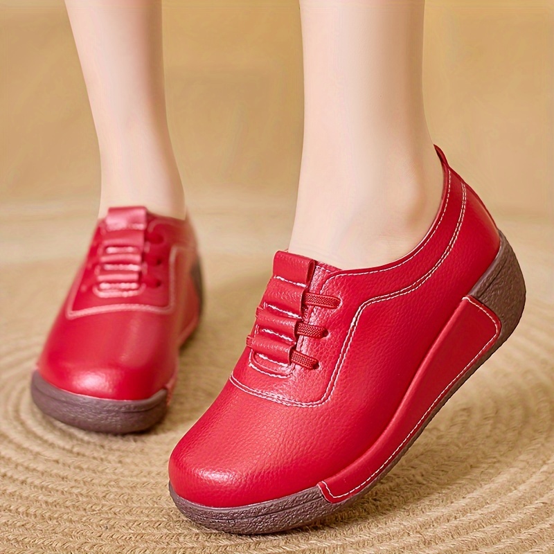 solid color trendy shoes women s lace comfy soft sole detalles 3