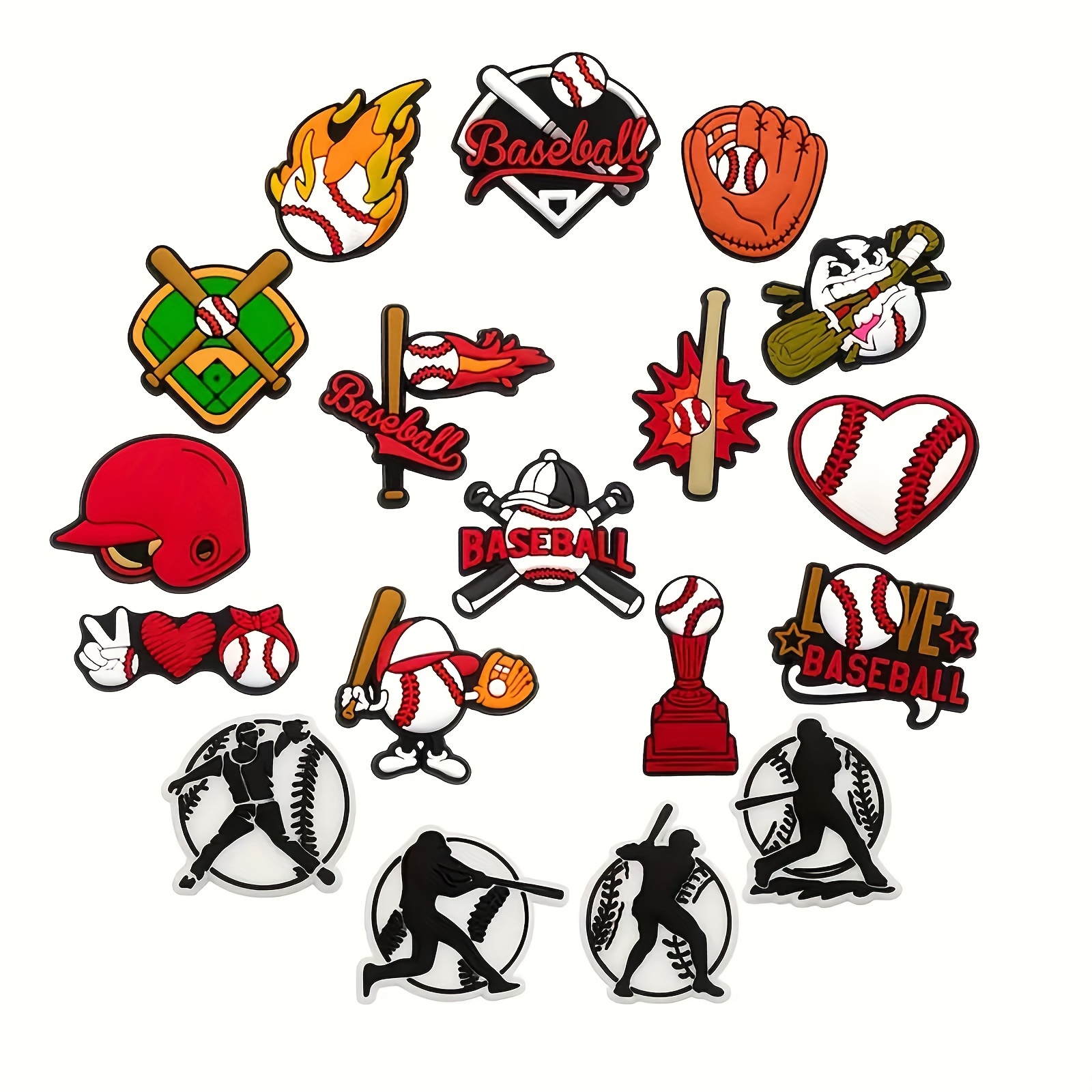 50pcs Sports Letters Numbers Charms for Croc Charms Shoe Decorations,Basketball Baseball Hockey Softball Soccer Football Gift for Boys Teens and