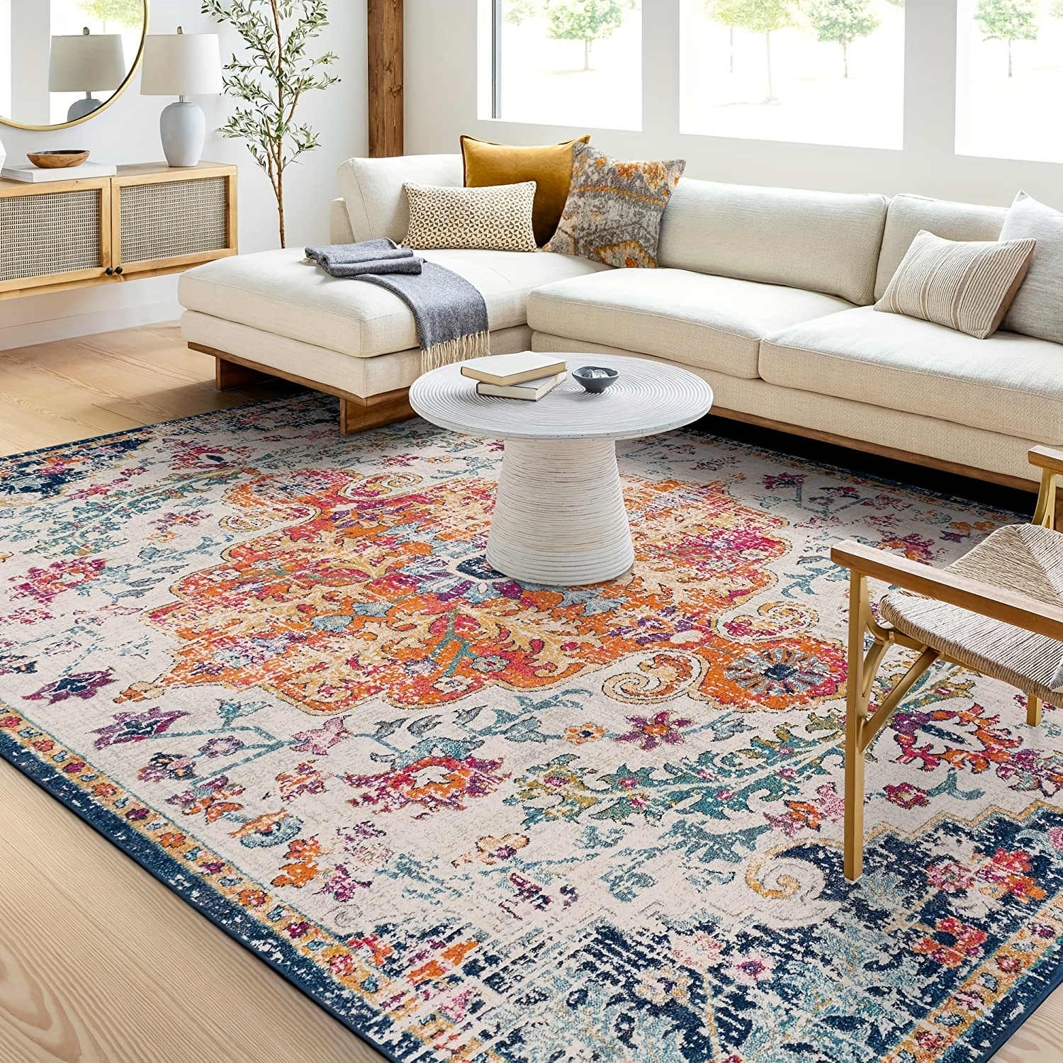 Boho Kitchen Rug Large Interior Carpet Soft Oriental Vintage - Temu