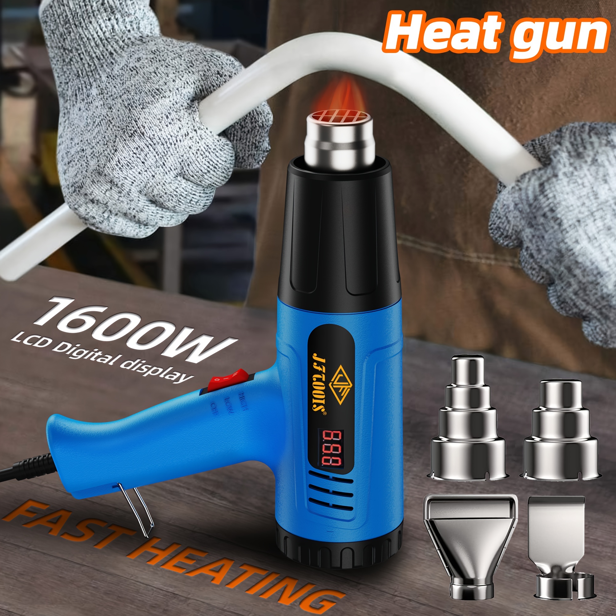 Heat Gun High Power 4 Attachments Double Adjustable Position - Temu
