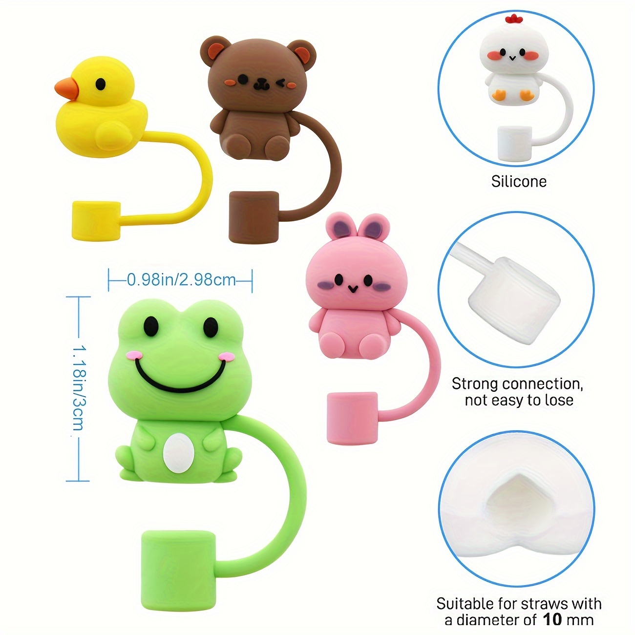 Straw Tips Cover Reusable Straw Toppers Kawaii Cloud - Temu