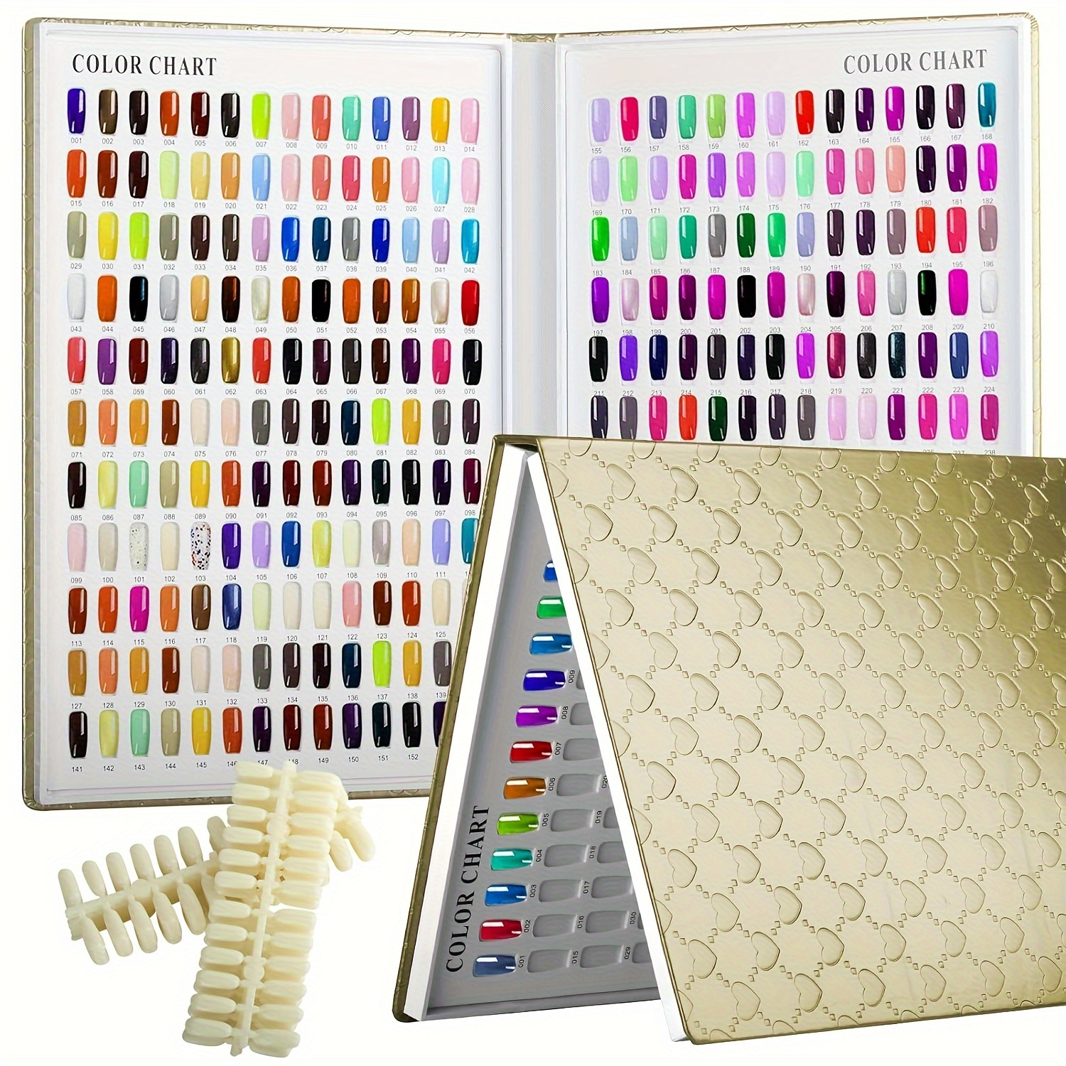 

308 Colors Nail Color Chart Display, Nail Gel Polish Display Nail Display Book With 360 Pcs Nail Tips Salon Tools