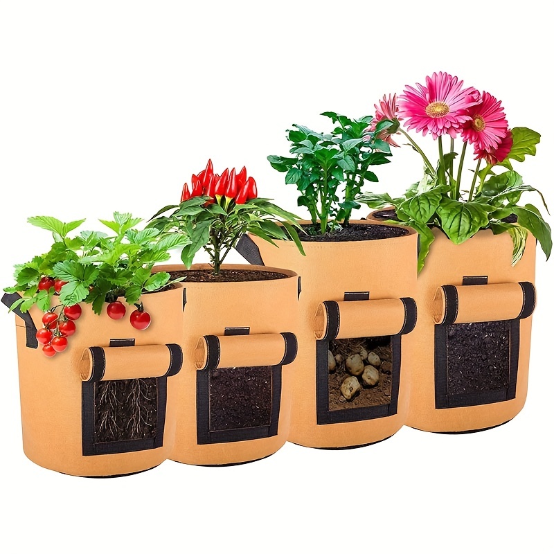 Potato Grow Bags, Planting Growing Bag With Flap And Handles Plant  Container Planter Pot For Potato Flowers Mushroom Tomato And Vegetables,  Green, 7 Gallon/10 Gallon - Temu