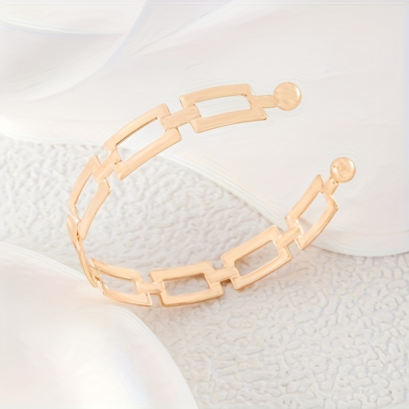 French Light Hollow Square Chain Single Bracelet