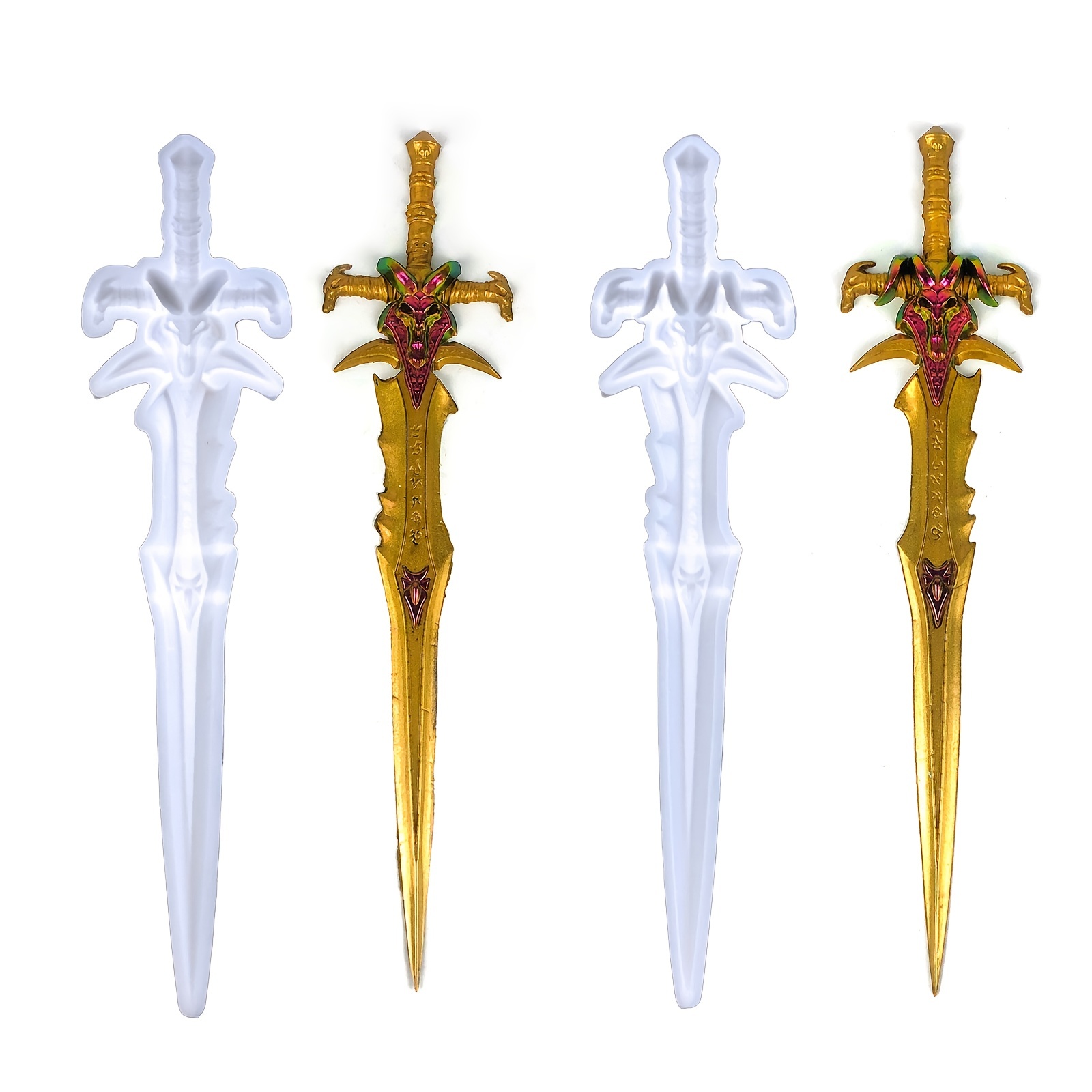 1pc Silicone Sword Weapons Molds Epoxy Resin Keychain Mold Jewelry Casting  Suppl